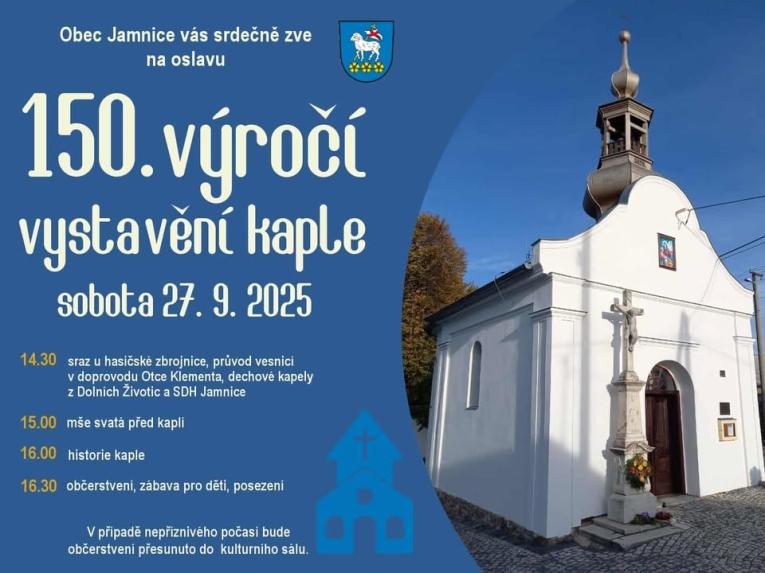 150. výročí vystavění kaple v Jamnici